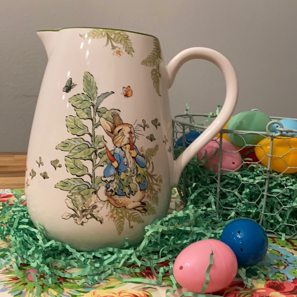 Beatrix Potter Peter Cottontail Pottery Barn Pitcher NWT